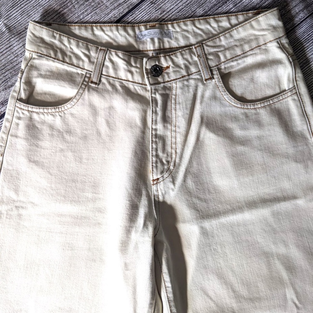 SusyMix High Waisted, Wide Leg Jeans - Whitewash Size 6-7